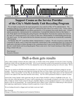 May 2012 - Cosmopolitan Industries