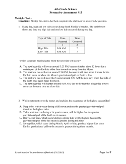 6th Grade Science Formative Assessment #13