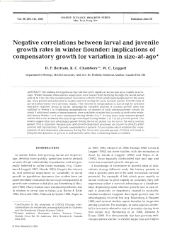 Negative correlations between larval and juvenile growth rates in