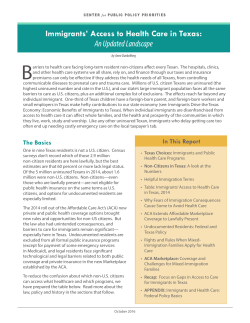 Immigrants` Access to Health Care in Texas