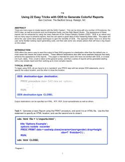 Using 22 Easy Tricks with ODS to Generate Colorful Reports