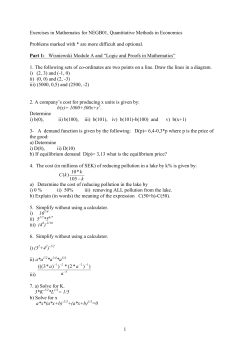 1 Exercises in Mathematcs for NEGB01, Quantitative Methods in