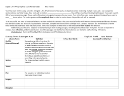 Literary Terms Scavenger Hunt English I, PreAP Mrs