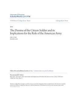 The Demise of the Citizen-Soldier and its Implications for the Role of