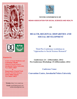 BROCHURE IN PDF FORMAT - IASSH-Indian Association for Social