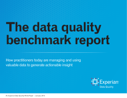 The data quality benchmark report