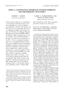 does a continuous feedback system improve psychotherapy outcome?