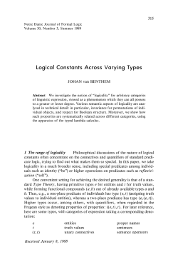 Logical Constants Across Varying Types