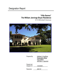 Designation Report - City of Miami: Historic Preservation