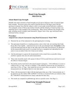 Hand Grip Strength Hand Grip Strength Protocol