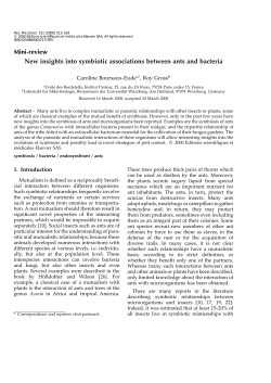 Mini-review New insights into symbiotic associations between ants