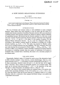 A NEW INDEX MEASURING EVENNESS