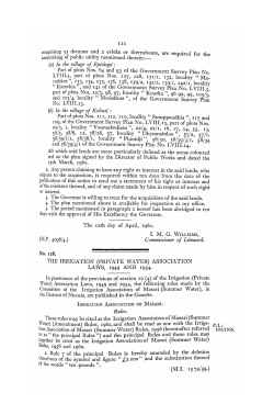 118/1960 The Irrigation Association of Masari Rules, E.E.