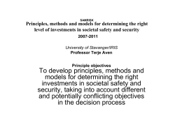 Principles, methods and models for determining the right level of