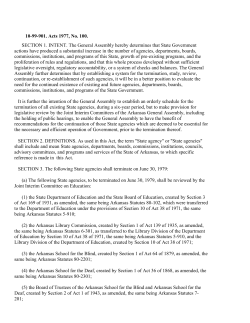 10-99-901. Acts 1977, No. 100. SECTION 1. INTENT. The General