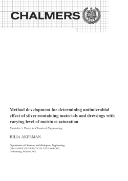 Method development for determining antimicrobial effect of silver