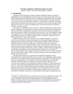 Privative Adjectives: Subsective plus Coercion1