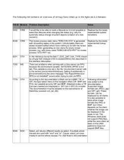 The following list contains an overview of all bug fixes rolled up in