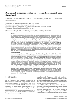 Dynamical processes related to cyclone development near Greenland