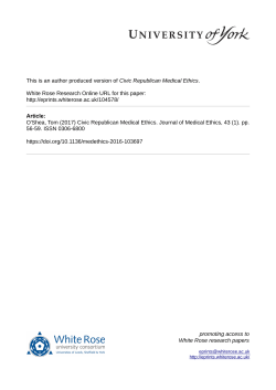 Civic Republican Medical Ethics
