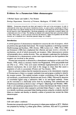 Evidence for a Paramecium folate chemoreceptor