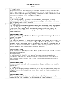 GHSGWT / The Crucible Prompts 1. Writing Situation: Hollywood
