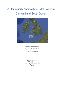 A Community Approach to Tidal Power in Cornwall and South Devon