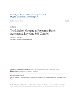 The Modern Vampire as Romantic Hero
