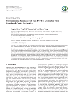 Subharmonic Resonance of Van Der Pol Oscillator with Fractional