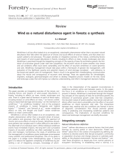 Wind as a natural disturbance agent in forests: a synthesis