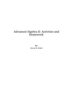 Advanced Algebra II: Activities and Homework