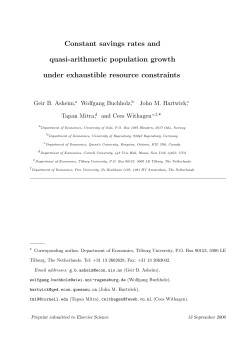 Constant savings rates and quasi-arithmetic population growth
