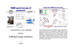 NMR Spectroscopy of Polymers