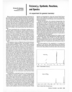 Co(acac)3 Synthesis, reactions, and spectra: An experiment for