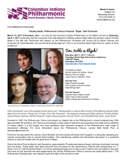 Tim Noble is Elijah! - Columbus Indiana Philharmonic