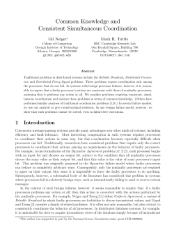 Common Knowledge and Consistent Simultaneous Coordination