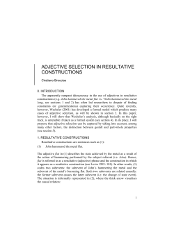 adjective selection in resultative constructions