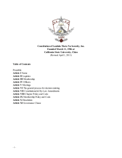 Constitution of Lambda Theta Nu Sorority, Inc. Founded