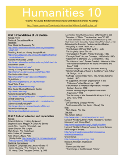 Humanities 10 Unit Overviews