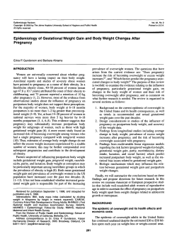 Epidemiology of Gestational Weight Changes After Pregnancy