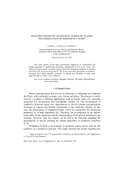 MASS SPECTROMETRY DIAGNOSTIC DURING RF PLASMA