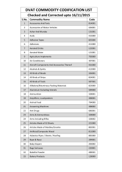 dvat commodity codification list