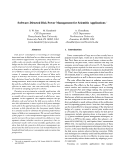 Software-Directed Disk Power Management for Scientific Applications
