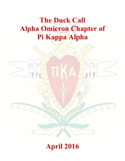 The Duck Call Alpha Omicron Chapter of Pi Kappa Alpha
