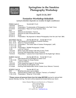 Tentative Schedule/About the Workshop