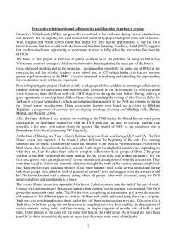 Mike - Interactive Whiteboards and Collaborative Pupil Learning in