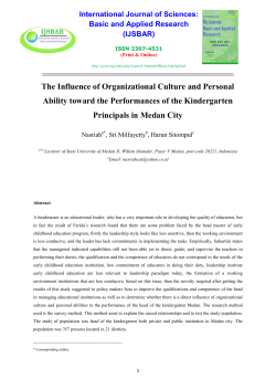 The influence of organizational culture and personal ability toward