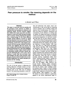 Peer pressure to smoke: the meaning depends on the