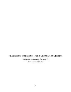Frederick Roderick Research