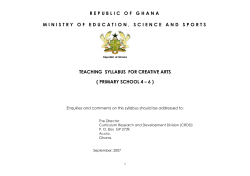 TEACHING SYLLABUS FOR CREATIVE ARTS